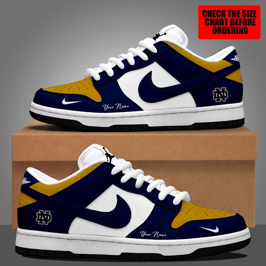[TOUCHDOWN DEAL]NEW CUSTOMIZED NCAA FBS28 NFI NOTRE DAME FIGHTING IRISH DUNK LOW SHOES