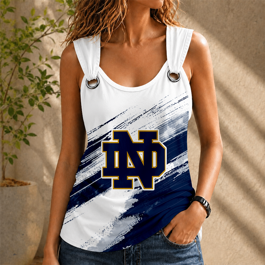 [FAN FAVORITE] NEW CUSTOMIZED NCAA FBS28 NFI NOTRE DAME FIGHTING IRISH O-RING SHOULDER TANK TOP