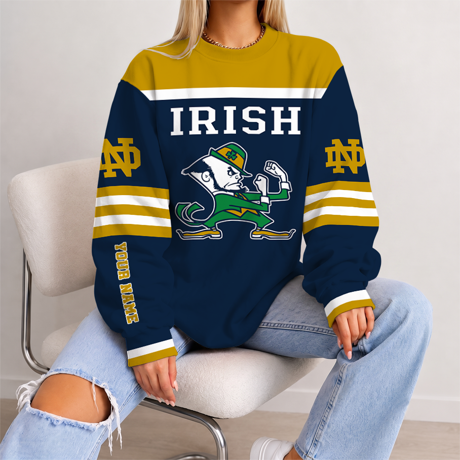 [TOUCHDOWN DEAL] NEW CUSTOMIZED NCAA FBS28 NFI NOTRE DAME FIGHTING IRISH UNISEX SWEATSHIRT