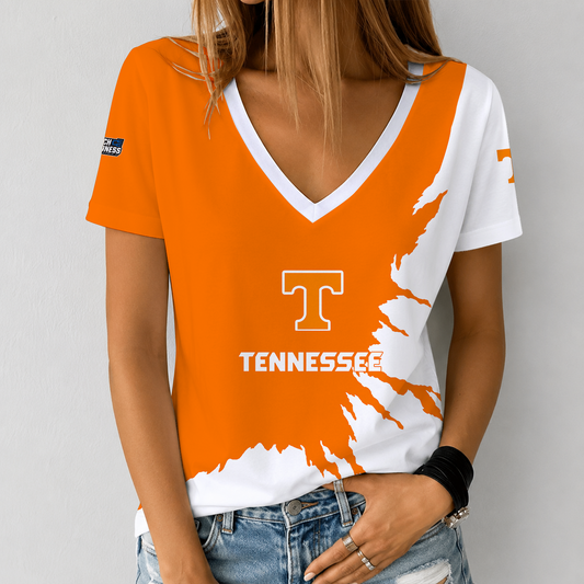 [SLAM DUNK DEAL] NEW CUSTOMIZED NCAA MAM28 TNV TENNESSEE VOLUNTEERS V-NECK FEMALE SHIRT