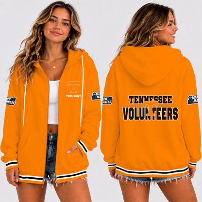 [SLAM DUNK DEAL] NEW CUSTOMIZED NCAA MAM28 TNV TENNESSEE VOLUNTEERS STRAPPY ZIP HOODIE