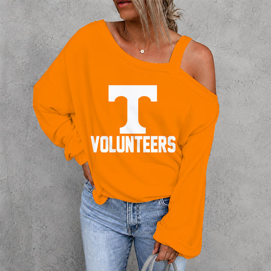 [SLAM DUNK DEAL] NEW CUSTOMIZED NCAA MAM28 TNV TENNESSEE VOLUNTEERS WOMEN'S OFF-SHOULDER LONG SLEEVE SHIRT