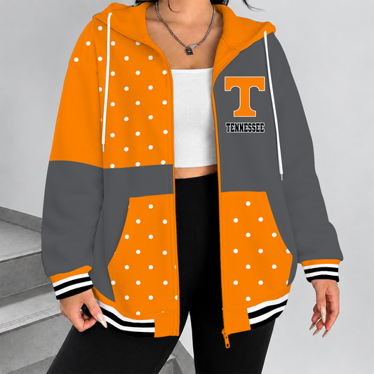 [SLAM DUNK DEAL] NEW CUSTOMIZED NCAA MAM28 TNV TENNESSEE VOLUNTEERS STRAPPY ZIP HOODIE