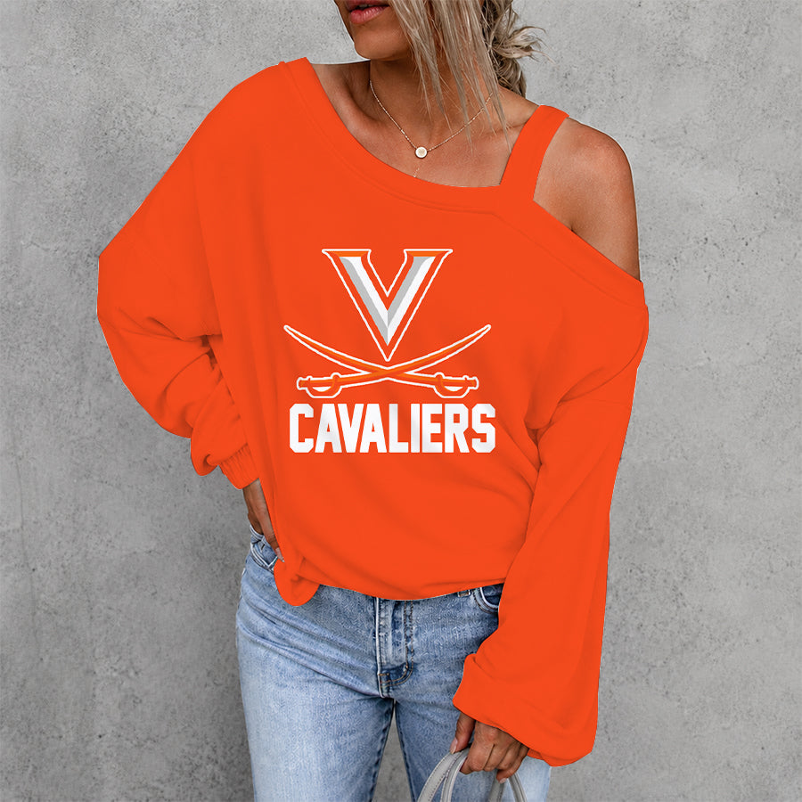 [HOMERUN DEAL] NEW CUSTOMIZED NCAA CWS28 VIC VIRGINIA CAVALIERS WOMEN'S OFF-SHOULDER LONG SLEEVE SHIRT