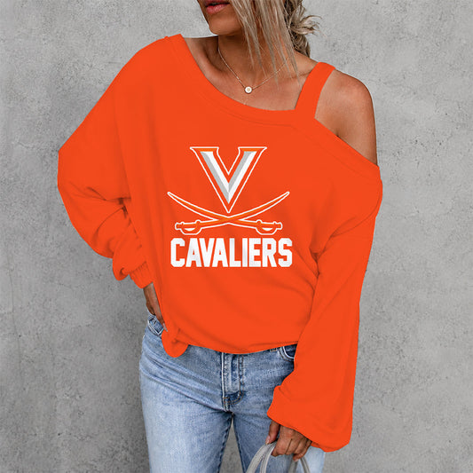 [HOMERUN DEAL] NEW CUSTOMIZED NCAA CWS28 VIC VIRGINIA CAVALIERS WOMEN'S OFF-SHOULDER LONG SLEEVE SHIRT