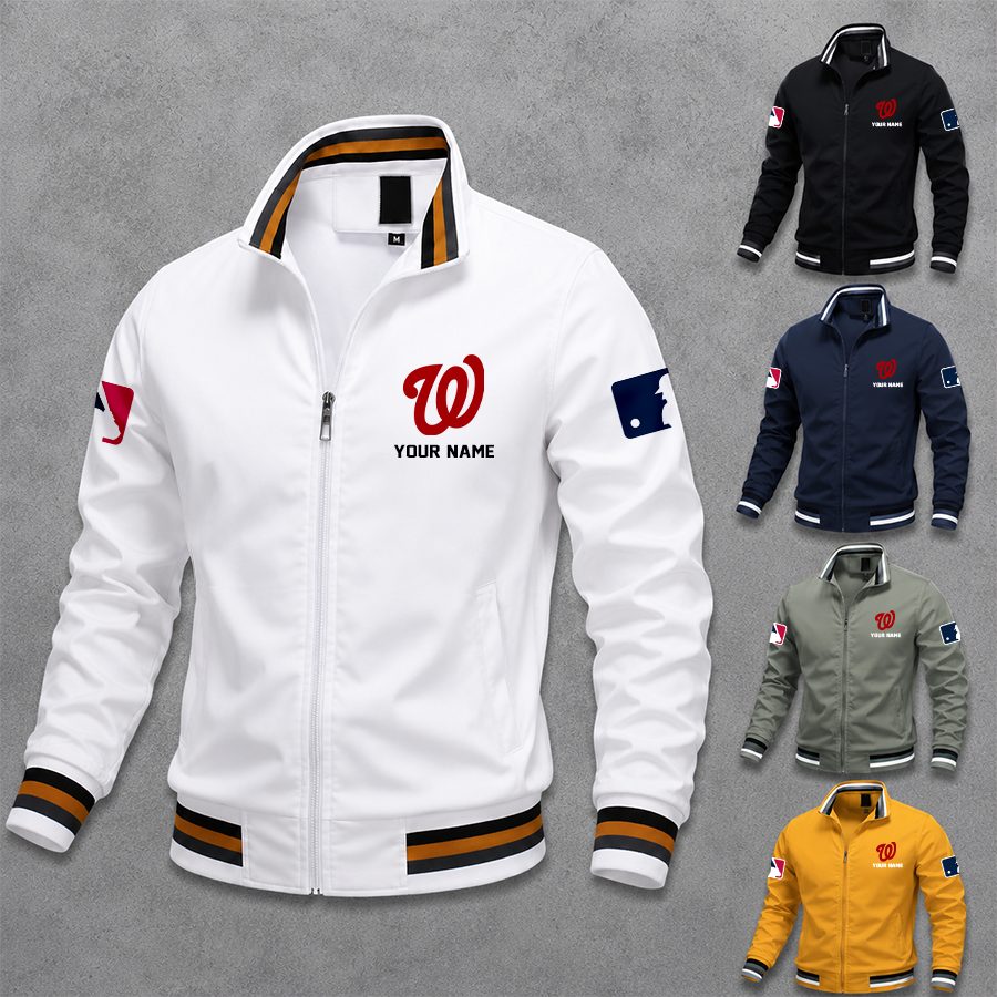 [HOMERUN DEAL] NEW CUSTOMIZED MLB28 WNS WASHINGTON NATIONALS MULTICOLOR MEN'S CASUAL JACKET