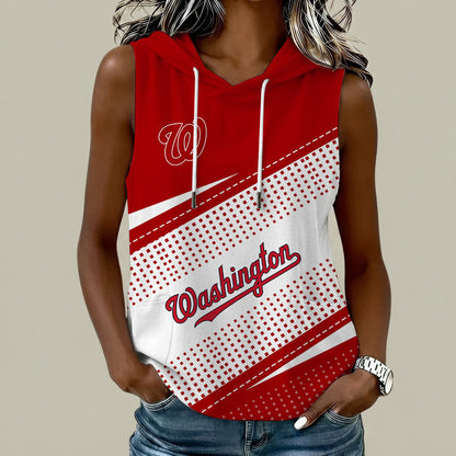 [HOMERUN DEAL] NEW CUSTOMIZED MLB28 WNS WASHINGTON NATIONALS WOMEN'S SLEEVELESS HOODED POCKET TANK TOP