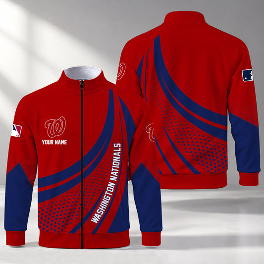 [HOMERUN DEAL] NEW CUSTOMIZED MLB28 WNS WASHINGTON NATIONALS STAND COLLAR JACKET