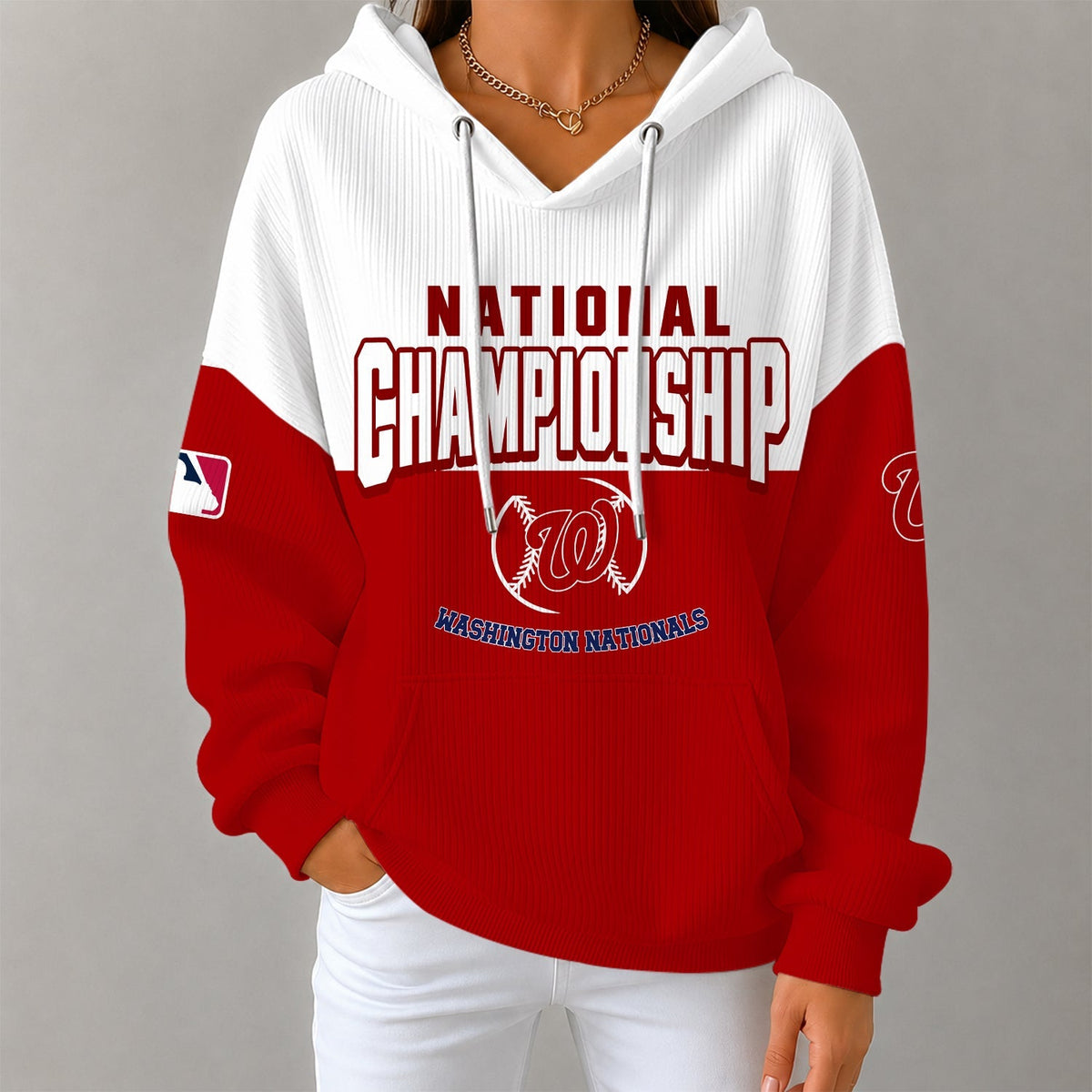 [HOMERUN DEAL] NEW CUSTOMIZED MLB28 WNS WASHINGTON NATIONALS RIBBED HOODIE & SWEATSHIRT