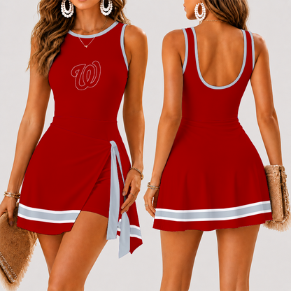 [HOMERUN DEAL] NEW CUSTOMIZED MLB28 WNS WASHINGTON NATIONALS WOMEN'S SUMMER SKORT DRESS