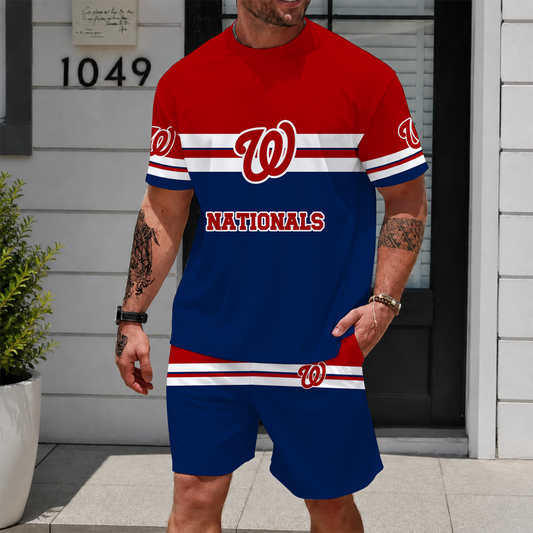 [HOMERUN DEAL] NEW CUSTOMIZED MLB28 WNS WASHINGTON NATIONALS UNISEX T-SHIRT & SHORTS SET