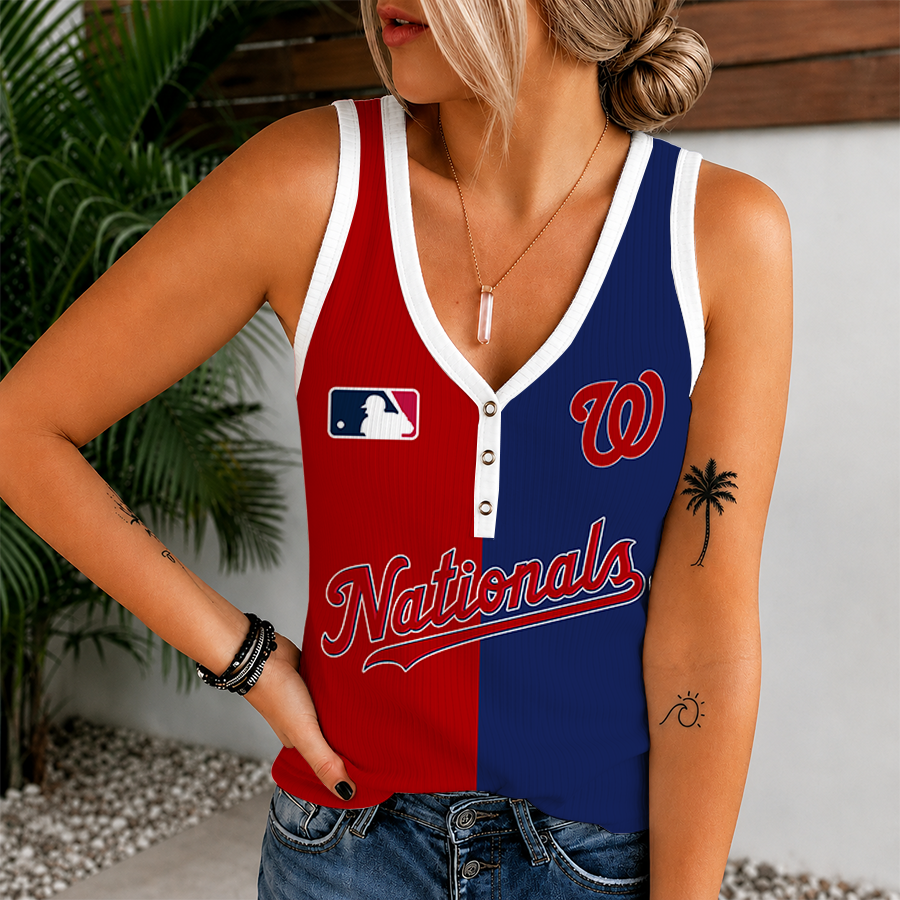 [HOMERUN DEAL] NEW CUSTOMIZED MLB28 WNS WASHINGTON NATIONALS WOMEN'S V-NECK TANK TOP
