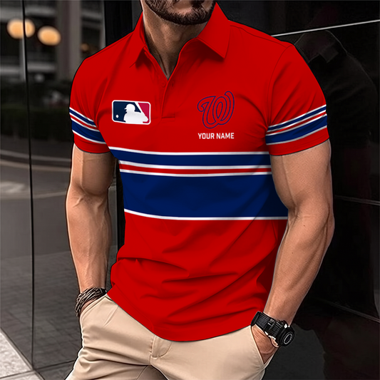 [HOMERUN DEAL] NEW CUSTOMIZED MLB28 WNS WASHINGTON NATIONALS POLO SHIRT