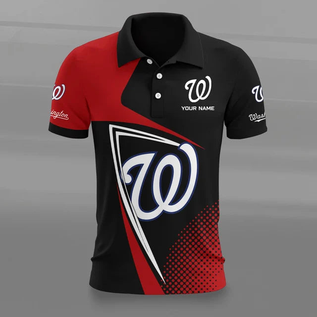 [HOMERUN DEAL] NEW CUSTOMIZED MLB28 WNS WASHINGTON NATIONALS POLO SHIRT
