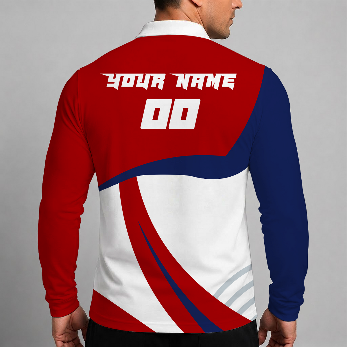[HOMERUN DEAL] NEW CUSTOMIZED MLB28 WNS WASHINGTON NATIONALS MEN'S LONG SLEEVE POLO
