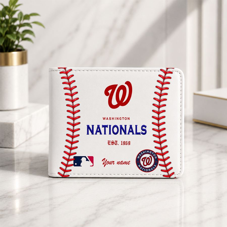 [HOMERUN DEAL] NEW CUSTOMIZED MLB28 WNS WASHINGTON NATIONALS LEATHER WALLET