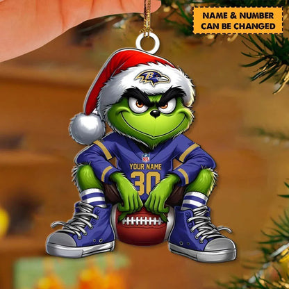 [TOUCHDOWN DEAL] NEW CUSTOMIZED NFL28 BTR BALTIMORE RAVENS CHRISTMAS ACRYLIC ORNAMENT