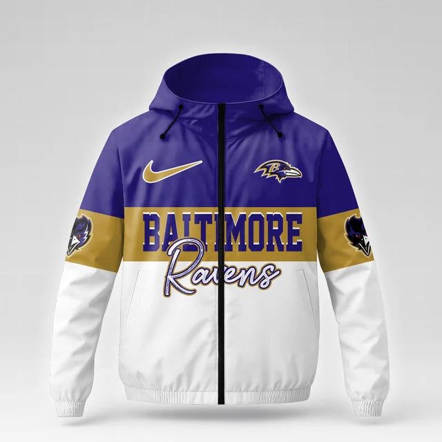 [TOUCHDOWN DEAL] NEW CUSTOMIZED NFL28 BTR BALTIMORE RAVENS WINDBREAKER JACKET