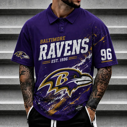 [SPECIAL OFFER] NEW CUSTOMIZED NFL28 BTR BALTIMORE RAVENS POLO SHIRT