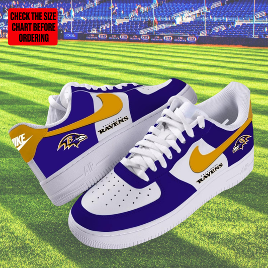 [TOUCHDOWN DEAL] NEW CUSTOMIZED NFL28 BTR BALTIMORE RAVENS AF1 SHOES