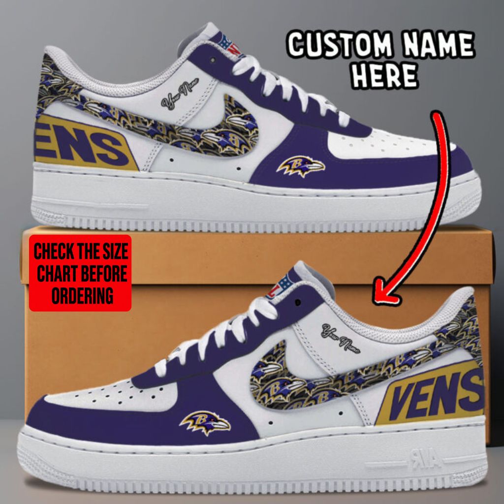 [TOUCHDOWN DEAL] NEW CUSTOMIZED NFL28 BTR BALTIMORE RAVENS AF1 SNEAKERS