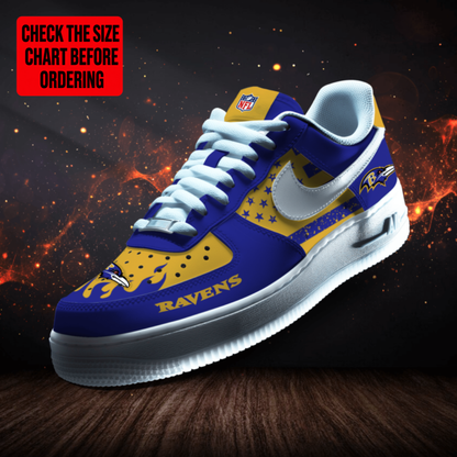 [TOUCHDOWN DEAL] NEW CUSTOMIZED NFL28 BTR BALTIMORE RAVENS AF1 SNEAKERS