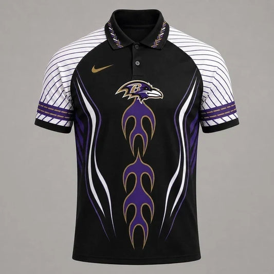 [TOUCHDOWN DEAL] NEW CUSTOMIZED NFL28 BTR BALTIMORE RAVENS POLO SHIRT