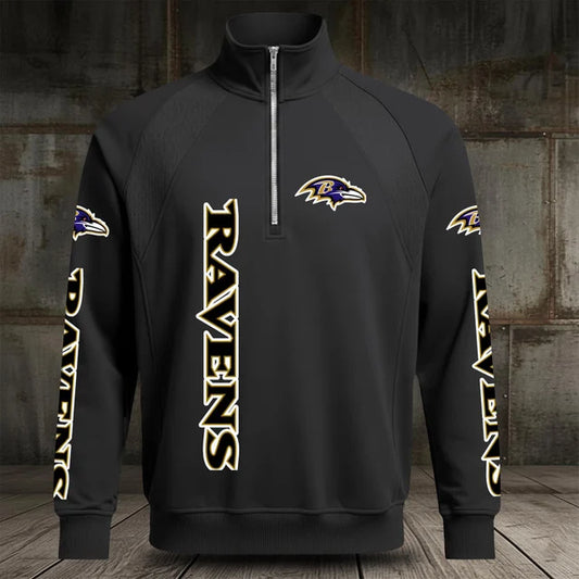 [TOUCHDOWN DEAL] NEW CUSTOMIZED NFL28 BTR BALTIMORE RAVENS MEN'S MULTICOLOR QUARTER-ZIP PULLOVER