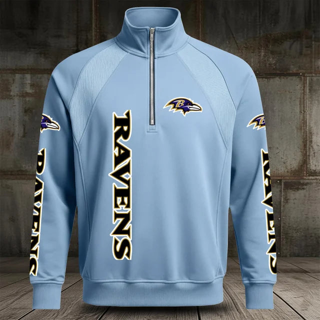 [SPECIAL OFFER] NEW CUSTOMIZED NFL28 BTR BALTIMORE RAVENS MEN'S MULTICOLOR QUARTER-ZIP PULLOVER