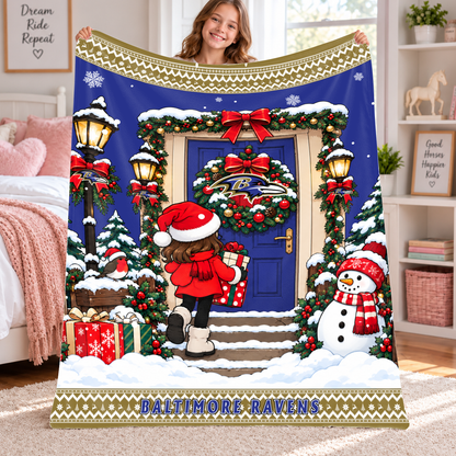 [TOUCHDOWN DEAL] NEW CUSTOMIZED NFL28 BTR THE RAVENS FLEECE BLANKET