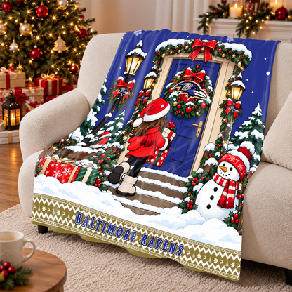 [TOUCHDOWN DEAL] NEW CUSTOMIZED NFL28 BTR THE RAVENS FLEECE BLANKET
