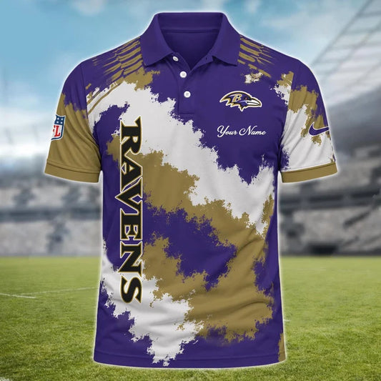 [TOUCHDOWN DEAL] NEW CUSTOMIZED NFL28 BTR BALTIMORE RAVENS MULTICOLOR POLO SHIRT