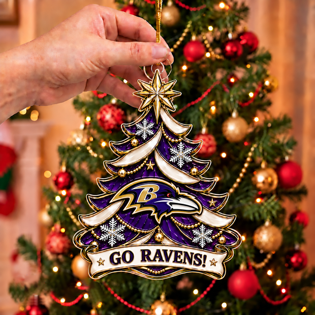 [TOUCHDOWN DEAL] NEW CUSTOMIZED NFL28 BTR BALTIMORE RAVENS CHRISTMAS ACRYLIC ORNAMENT