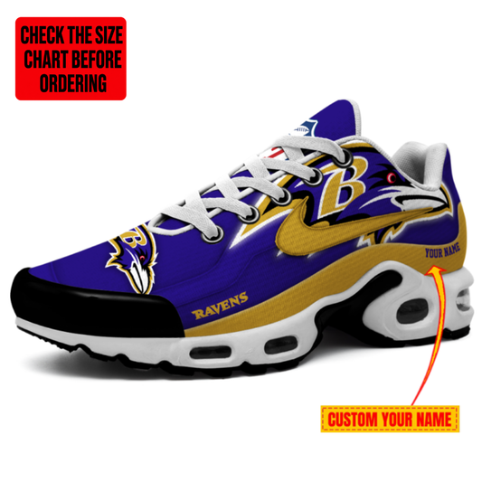 [TOUCHDOWN DEAL] NEW CUSTOMIZED NFL28 BTR BALTIMORE RAVENS AIR MAX PLUS SNEAKERS