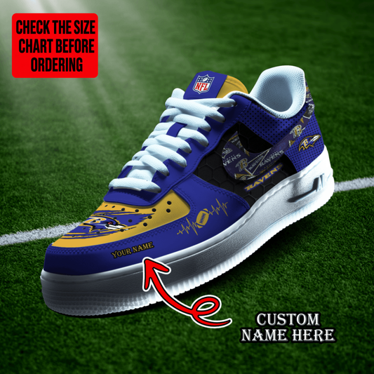 [TOUCHDOWN DEAL] NEW CUSTOMIZED NFL28 BTR BALTIMORE RAVENS AF1 SHOES