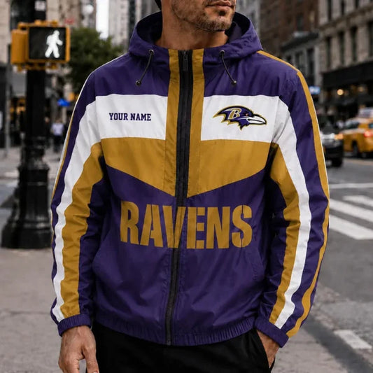 [TOUCHDOWN DEAL] NEW CUSTOMIZED NFL28 BTR BALTIMORE RAVENS WINDBREAKER JACKET