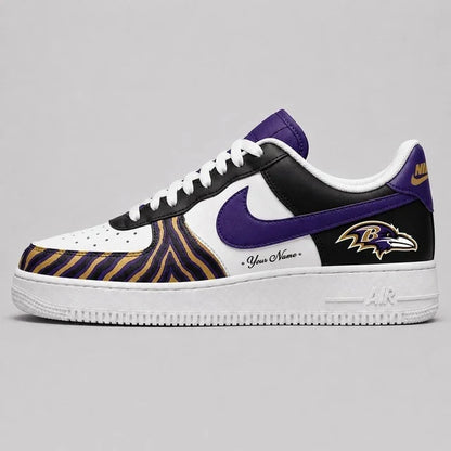 [TOUCHDOWN DEAL] NEW CUSTOMIZED NFL28 BTR BALTIMORE RAVENS AF1 SHOES