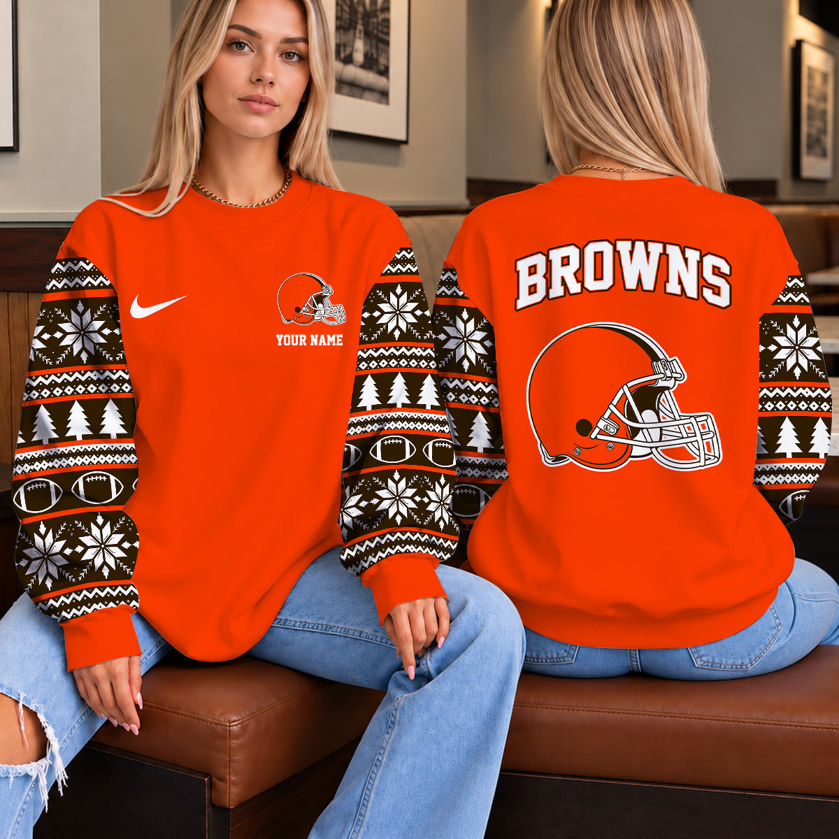 [TOUCHDOWN DEAL] NEW CUSTOMIZED NFL29 CLB THE BROWNS UNISEX SWEATSHIRT