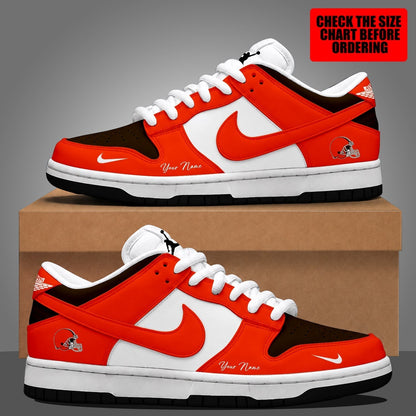 [TOUCHDOWN DEAL] NEW CUSTOMIZED NFL29 CLB CLEVELAND BROWNS DUNK LOW SHOES