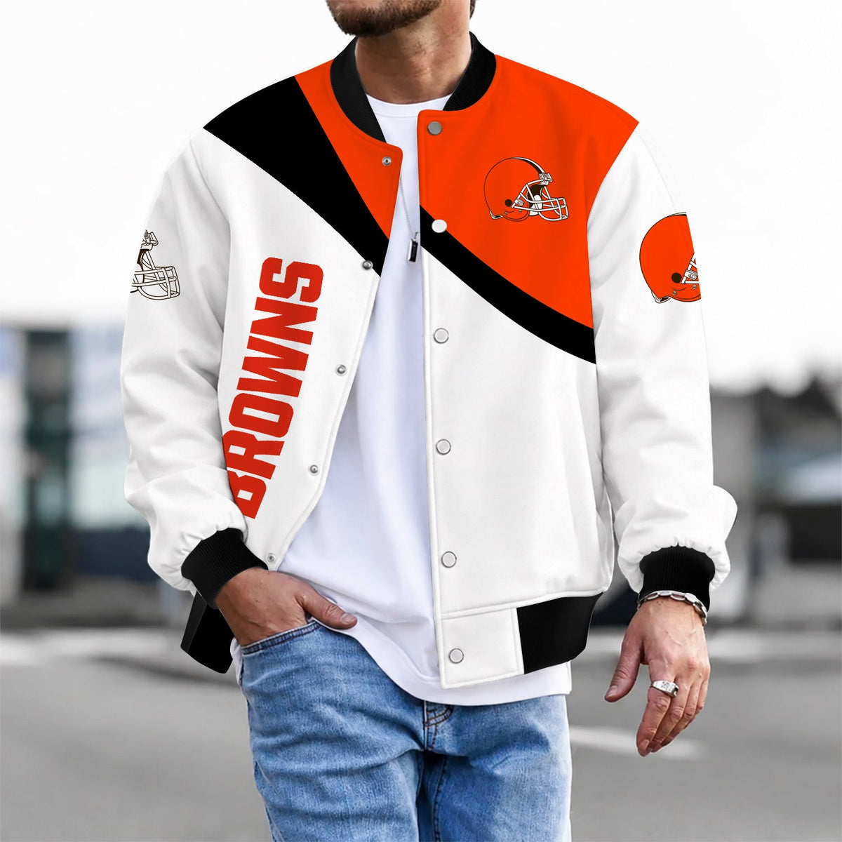 [TOUCHDOWN DEAL] NEW CUSTOMIZED NFL29 CLB CLEVELAND BROWNS SATIN VARSITY & BASEBALL JACKET
