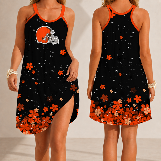 [TOUCHDOWN DEAL] NEW CUSTOMIZED NFL29 CLB CLEVELAND KHAKIS CAMISOLE DRESS