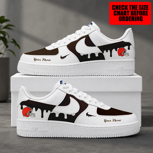 [TOUCHDOWN DEAL] NEW CUSTOMIZED NFL29 CLB CLEVELAND BROWNS AF1 SHOES