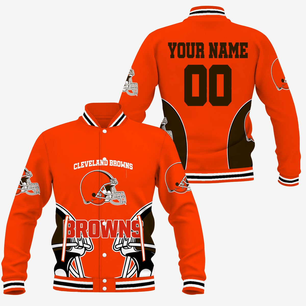 [TOUCHDOWN DEAL] NEW CUSTOMIZED NFL29 CLB CLEVELAND BROWNS SATIN VARSITY & BASEBALL JACKET