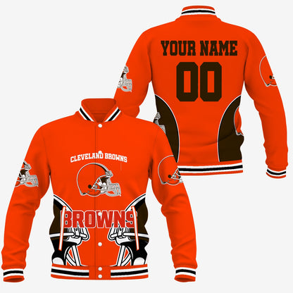 [TOUCHDOWN DEAL] NEW CUSTOMIZED NFL29 CLB CLEVELAND BROWNS SATIN VARSITY & BASEBALL JACKET