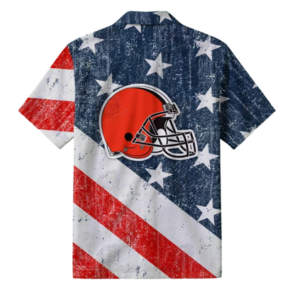 [TOUCHDOWN DEAL] NEW CUSTOMIZED NFL29 CLB CLEVELAND BROWNS PATRIOTIC 250 USA HAWAIIAN SHIRT