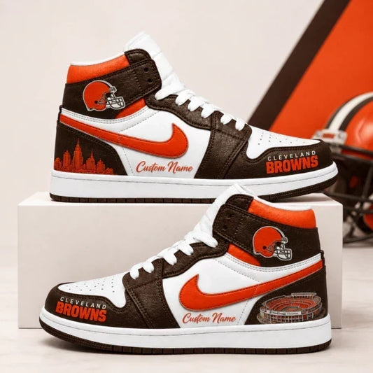 [TOUCHDOWN DEAL] NEW CUSTOMIZED NFL29 CLB CLEVELAND BROWNS AIR JORDAN 1