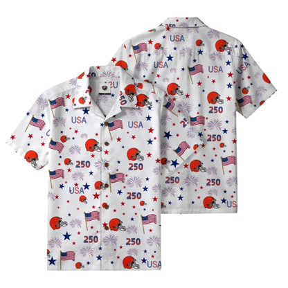 [TOUCHDOWN DEAL] NEW CUSTOMIZED NFL29 CLB CLEVELAND BROWNS PATRIOTIC 250 USA HAWAIIAN SHIRT