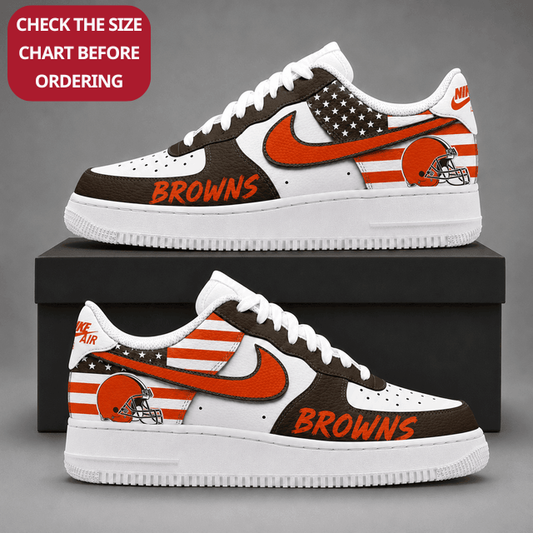 [TOUCHDOWN DEAL] NEW CUSTOMIZED NFL29 CLB CLEVELAND BROWNS AF1 SHOES