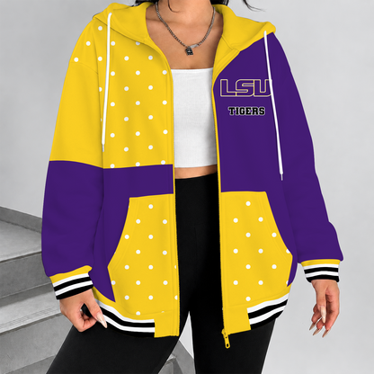 [TOUCHDOWN DEAL] NEW CUSTOMIZED NCAA FBS29 LST LSU TIGERS ZIP HOODIE