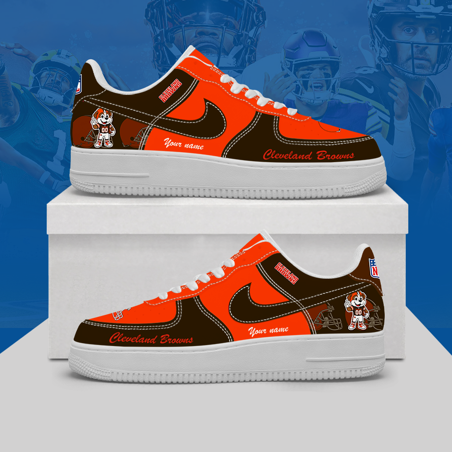 [TOUCHDOWN DEAL] NEW CUSTOMIZED NFL29 CLB CLEVELAND BROWNS AF1 SHOES